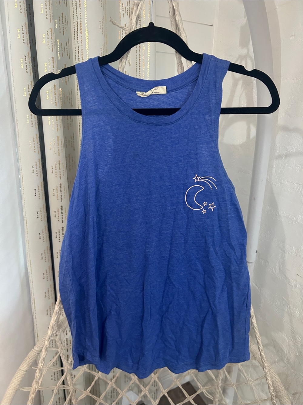 78 & Sunny Blue Moon & Stars Graphic Tank Top | Size Small
